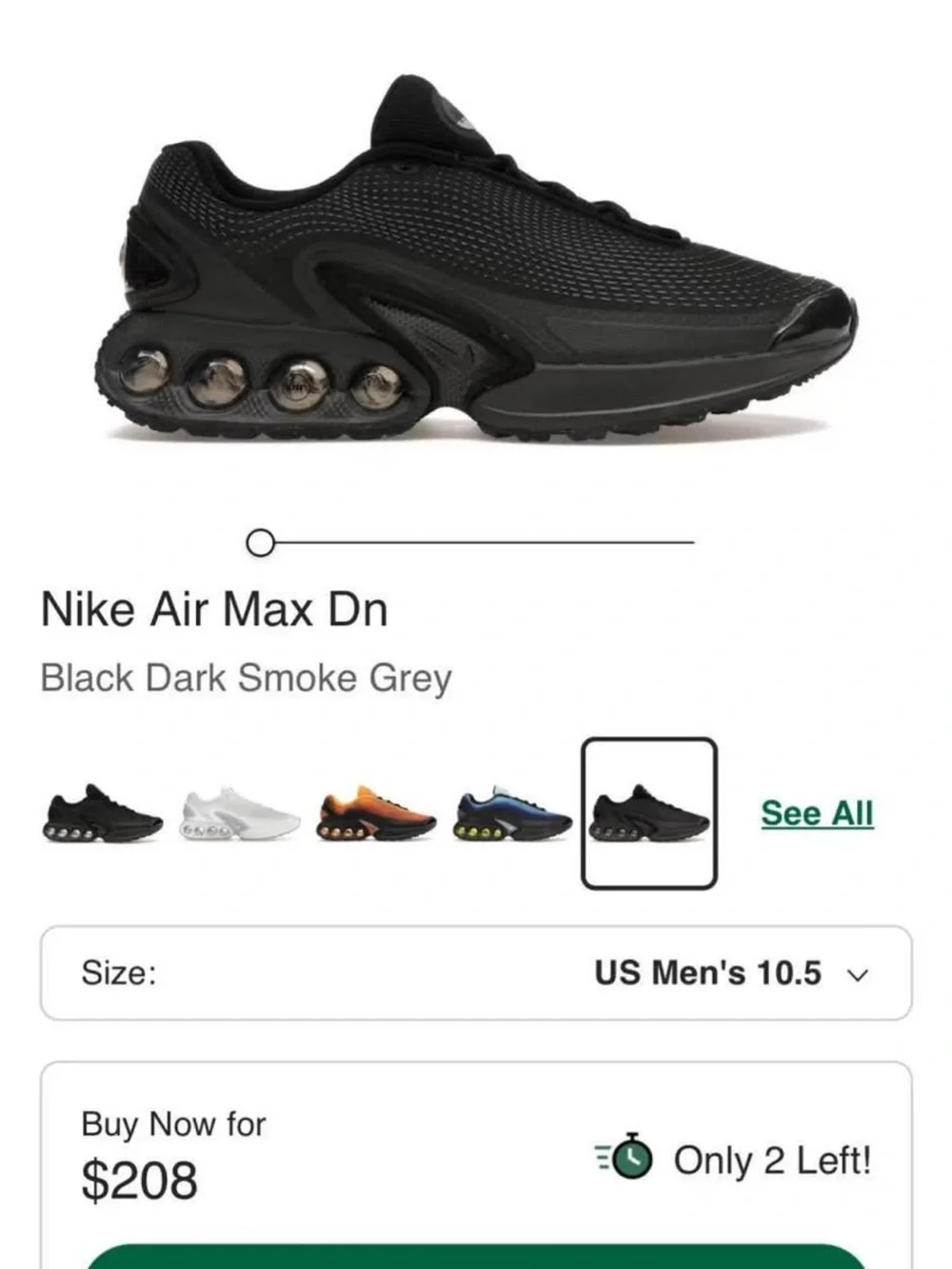 Nike Men's Triple Black Air Max DN Athletic Sneakers