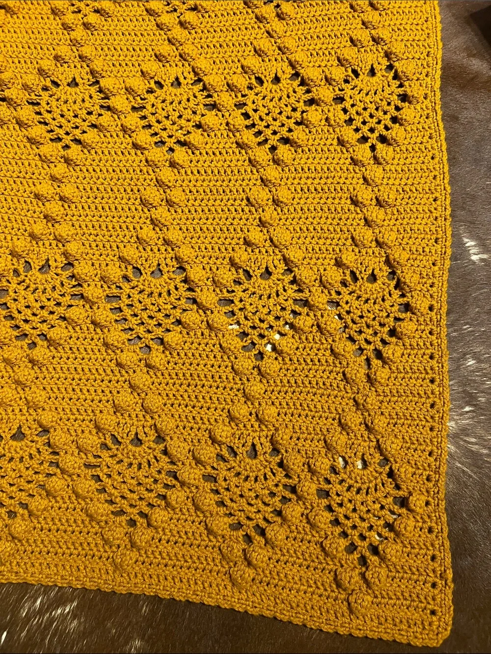 Handmade orange Crochet blanket