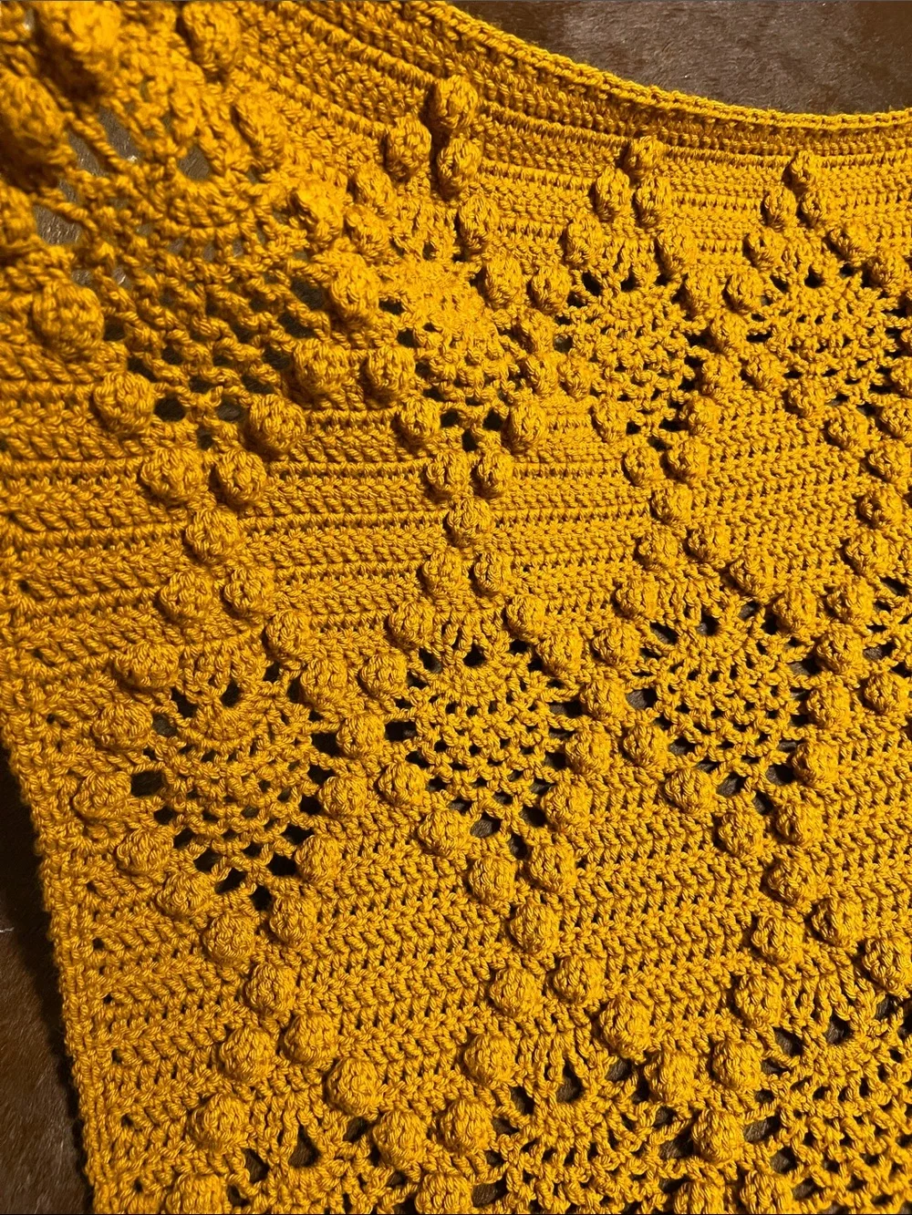 Handmade orange Crochet blanket