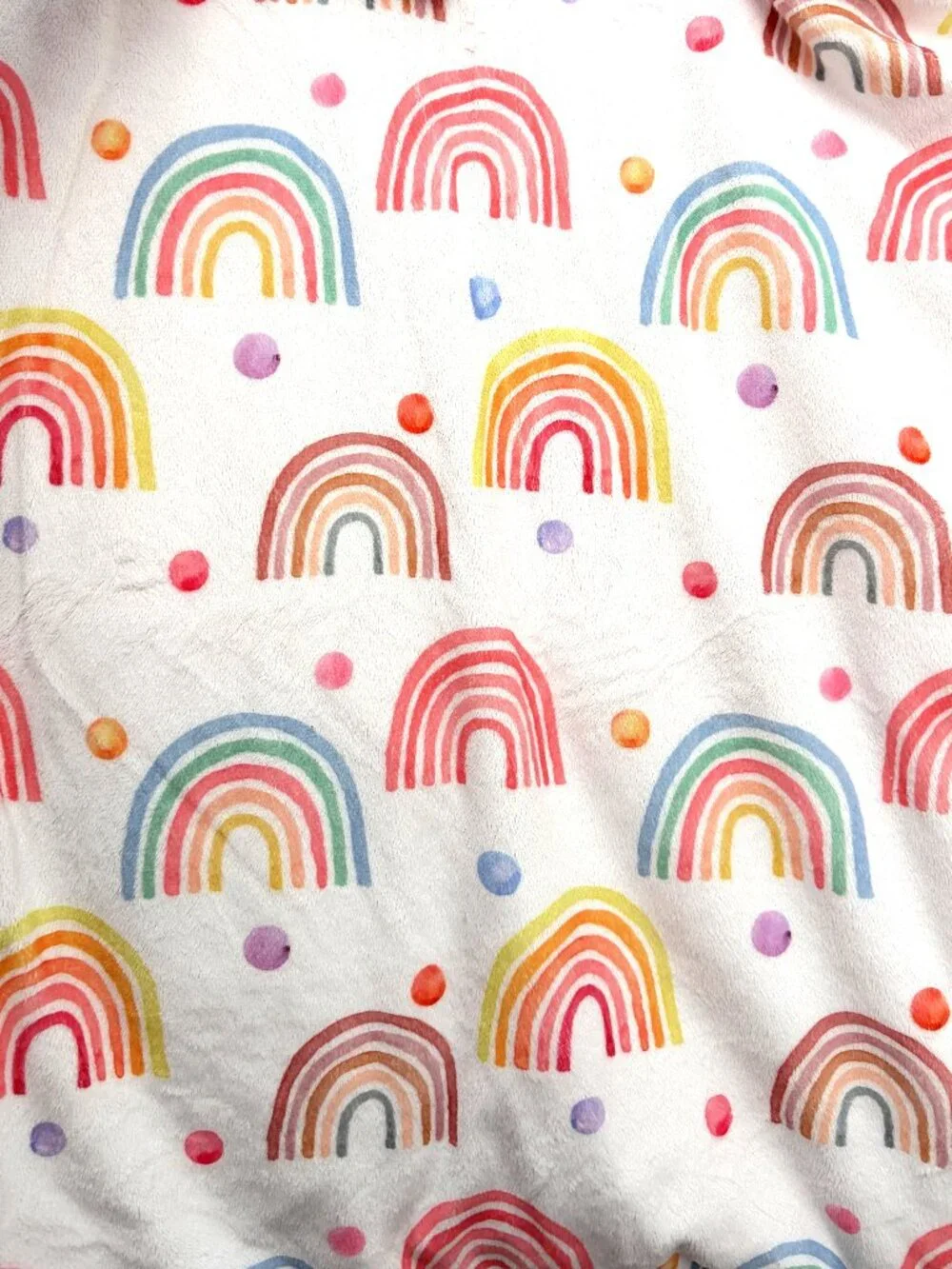 Honey Lemonade Pink Rainbow Minky Dot Toddler Blanket 40x50