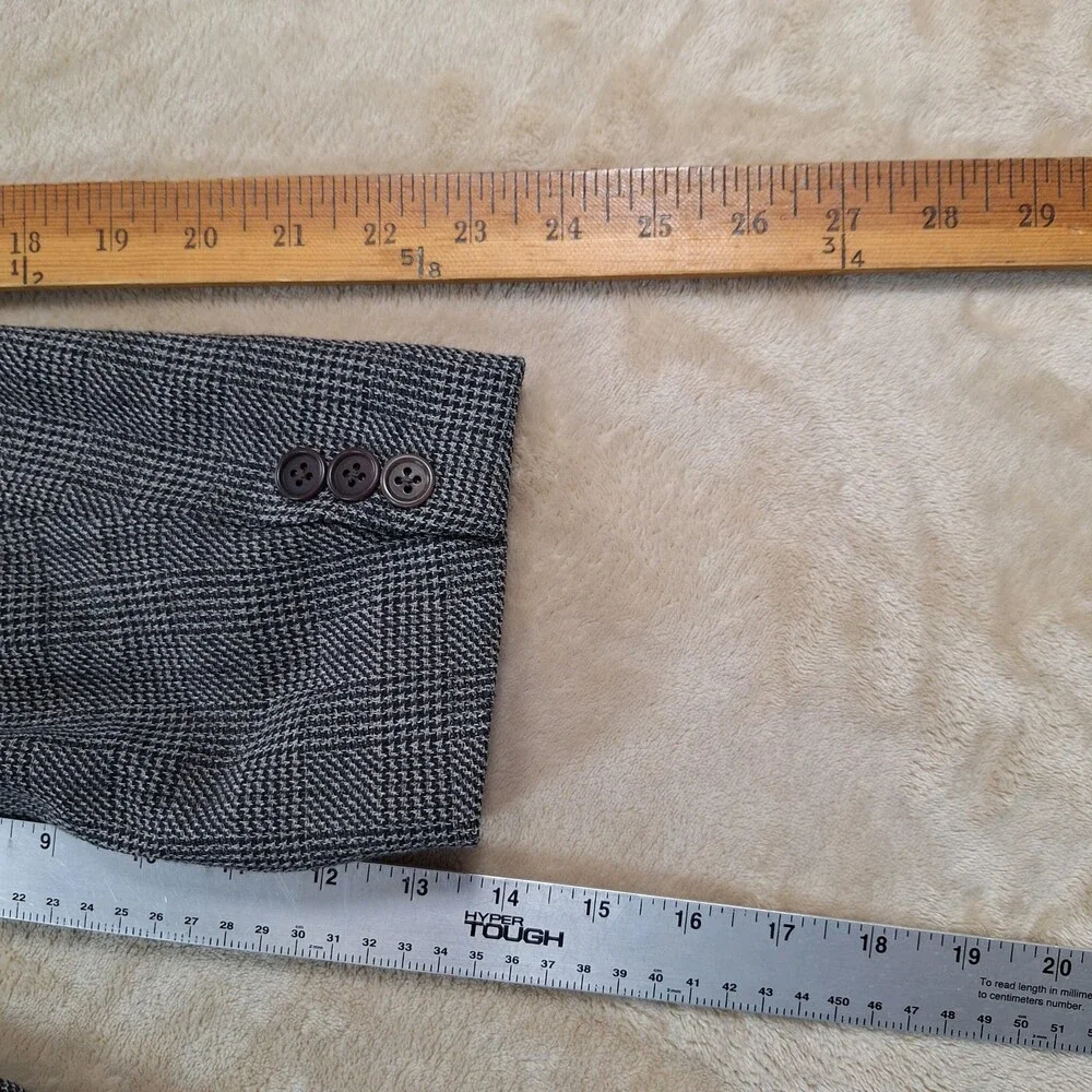 Giorgio Armani Blazer Mens 42R Glen Plaid Le Collezioni 3 Button Made in Italy