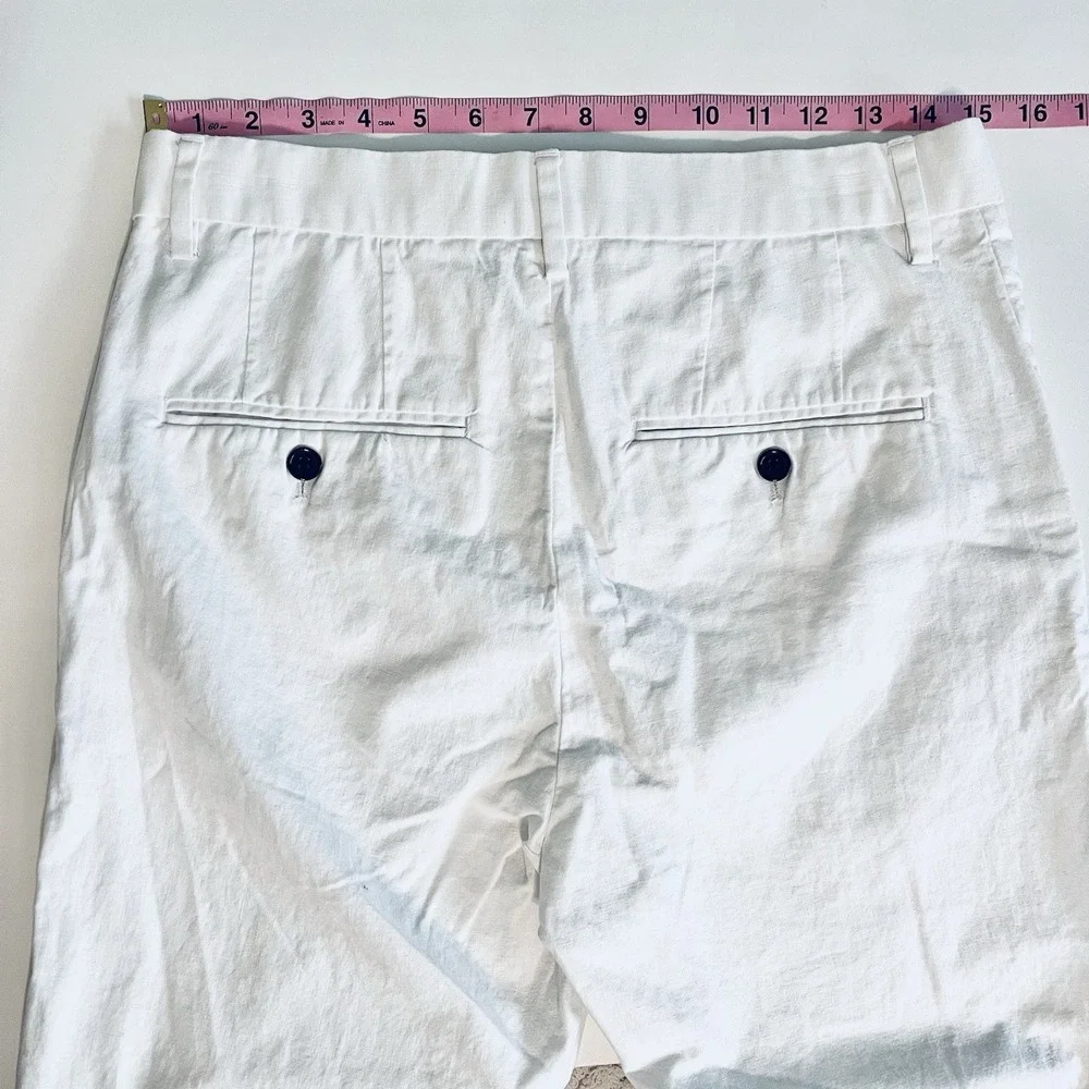 H & M Women's White Linen Blend Pants Size‎ 29 Straight Leg