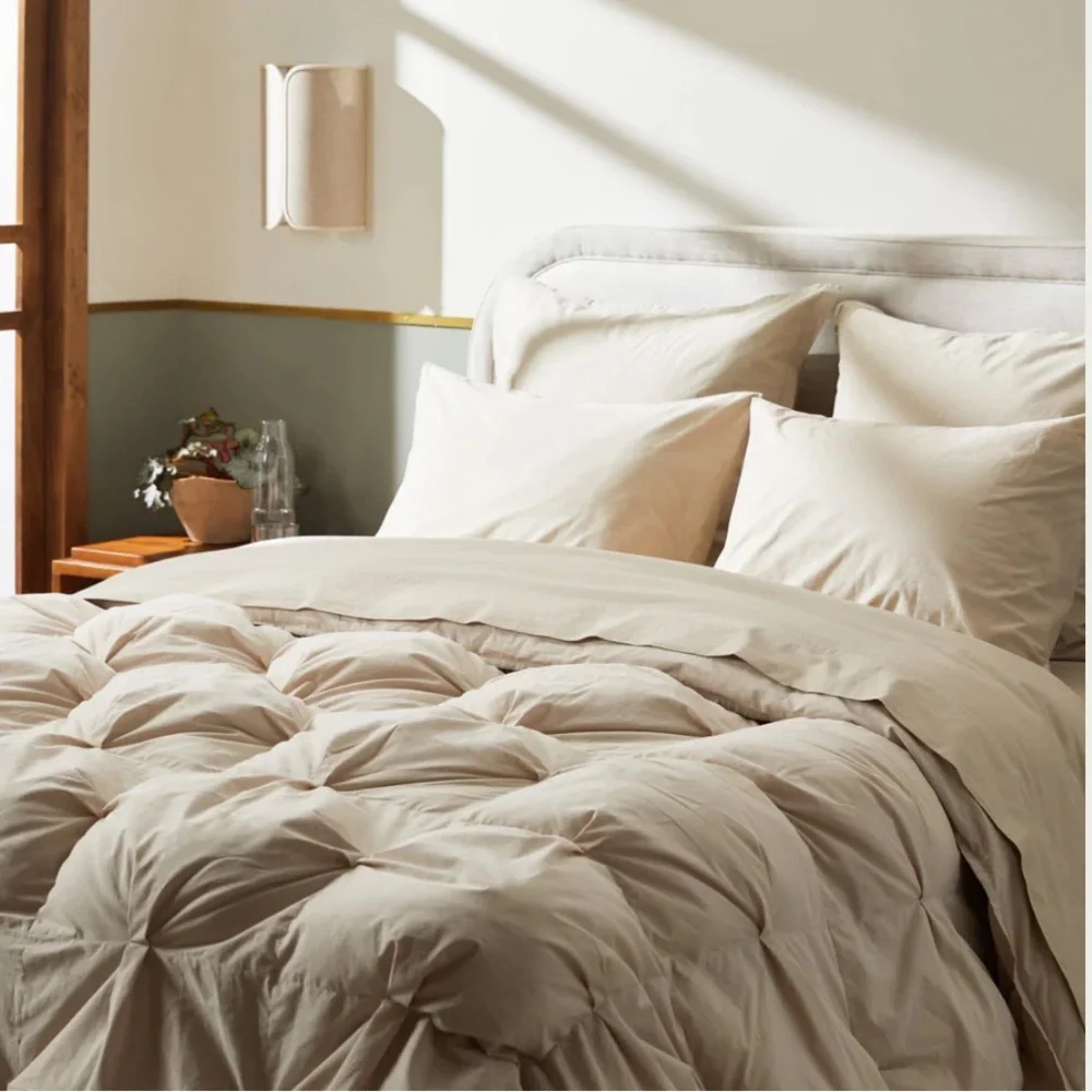 PARACHUTE Organic Cotton Puff Comforter $339 LIKE NEW BONE Full / Queen