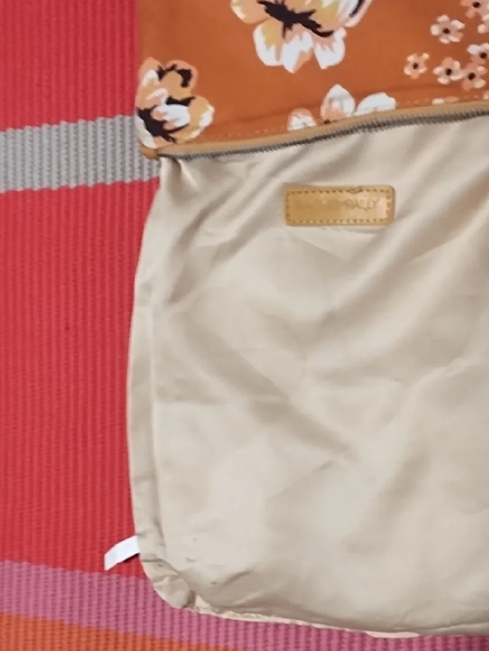 Rachel Pally Orange Floral Zip Pouch VGC.