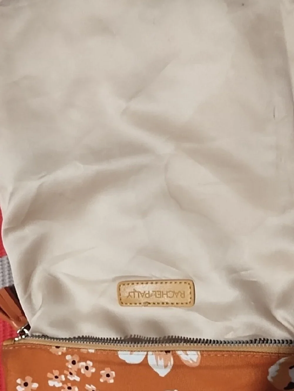 Rachel Pally Orange Floral Zip Pouch VGC.