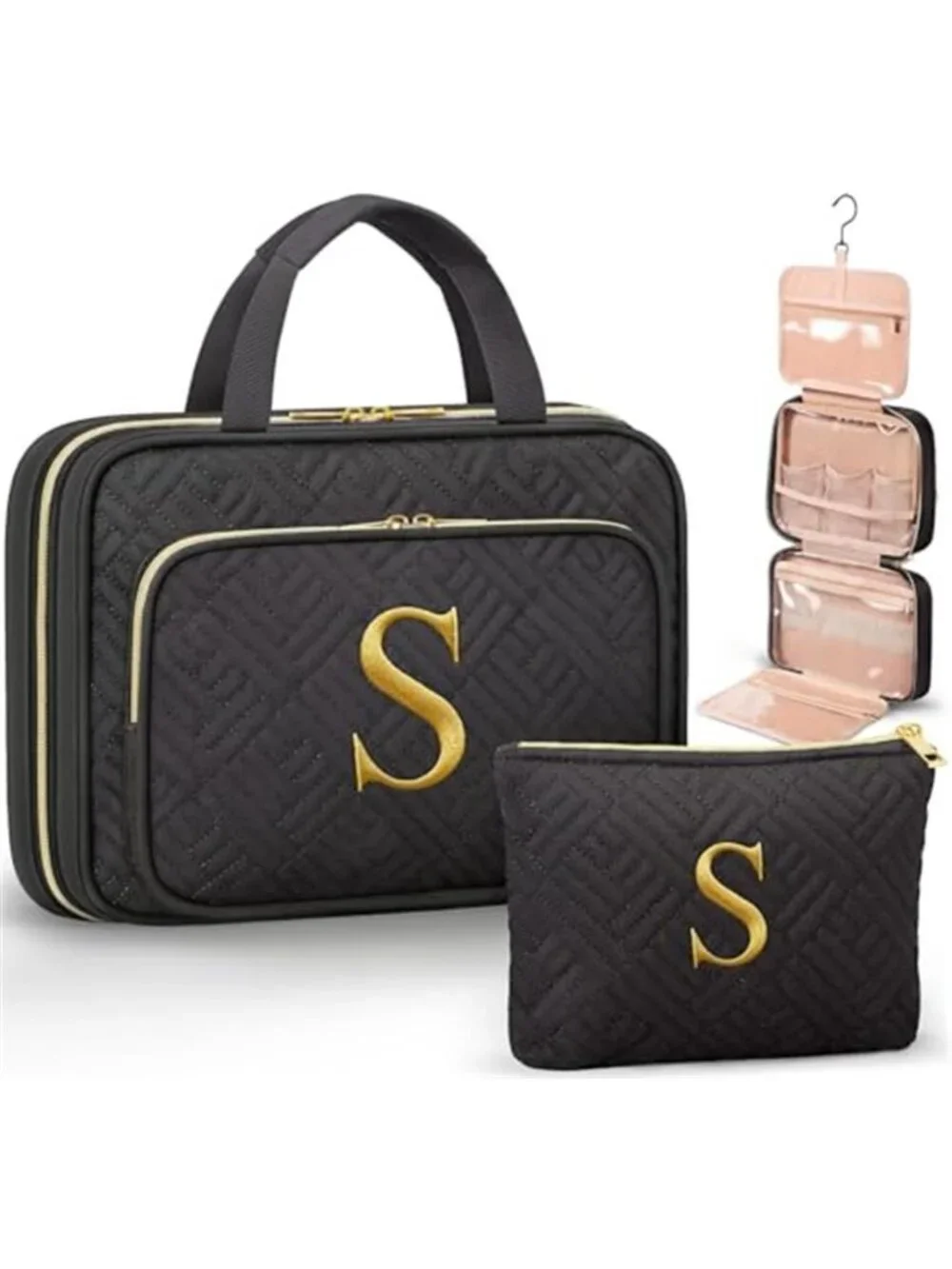 Womens Hanging Toiletry Bag Makeup Cosmetic Organizer Travel Personalized Set