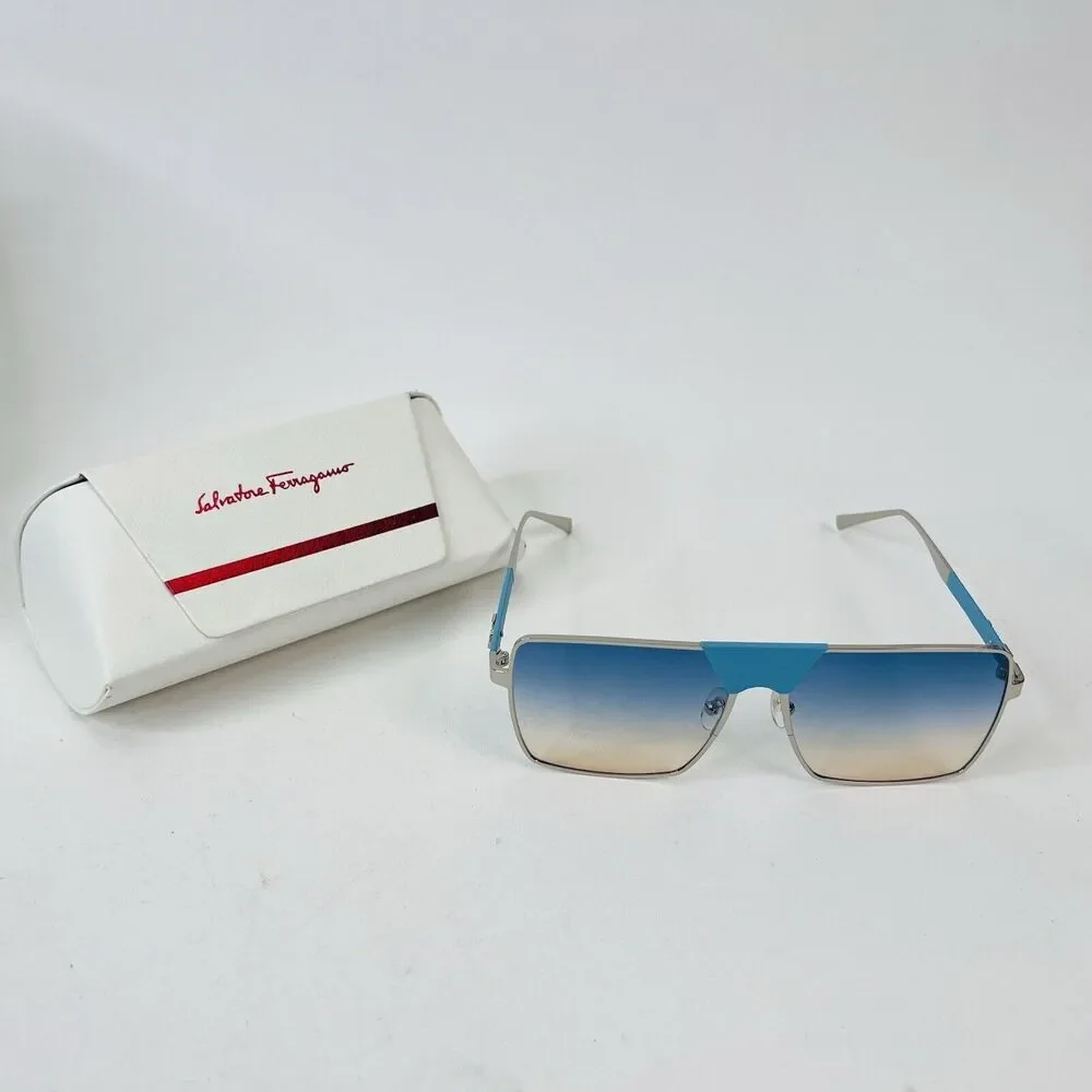 Salvatore Ferragamo‎ SF221 237 Palladium Blue Sunglasses 59-15-140 Gradient