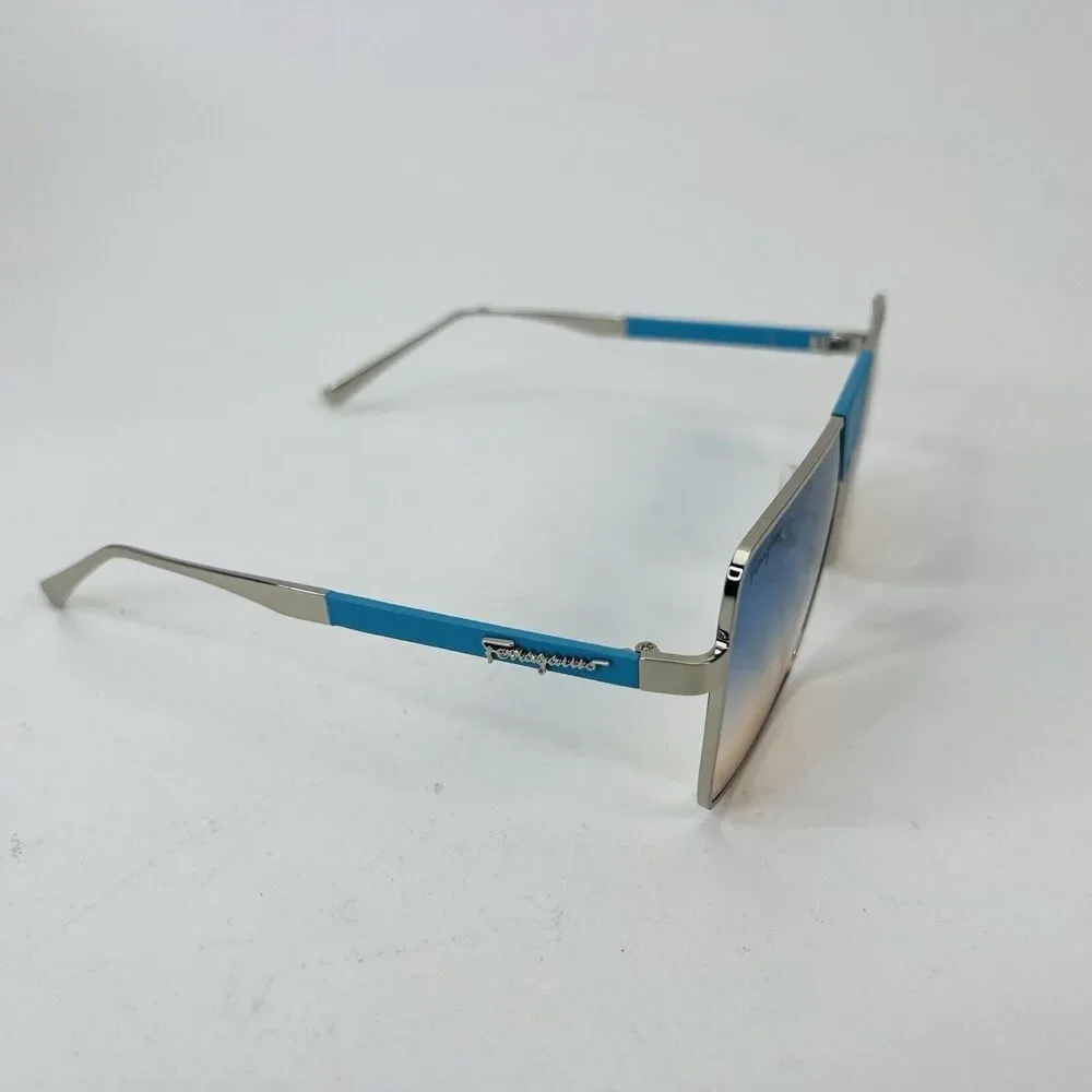 Salvatore Ferragamo‎ SF221 237 Palladium Blue Sunglasses 59-15-140 Gradient