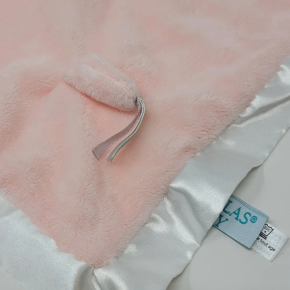 Douglas Baby Soft Pink Elephant Lovey Plush Security Blanket Satin Edge