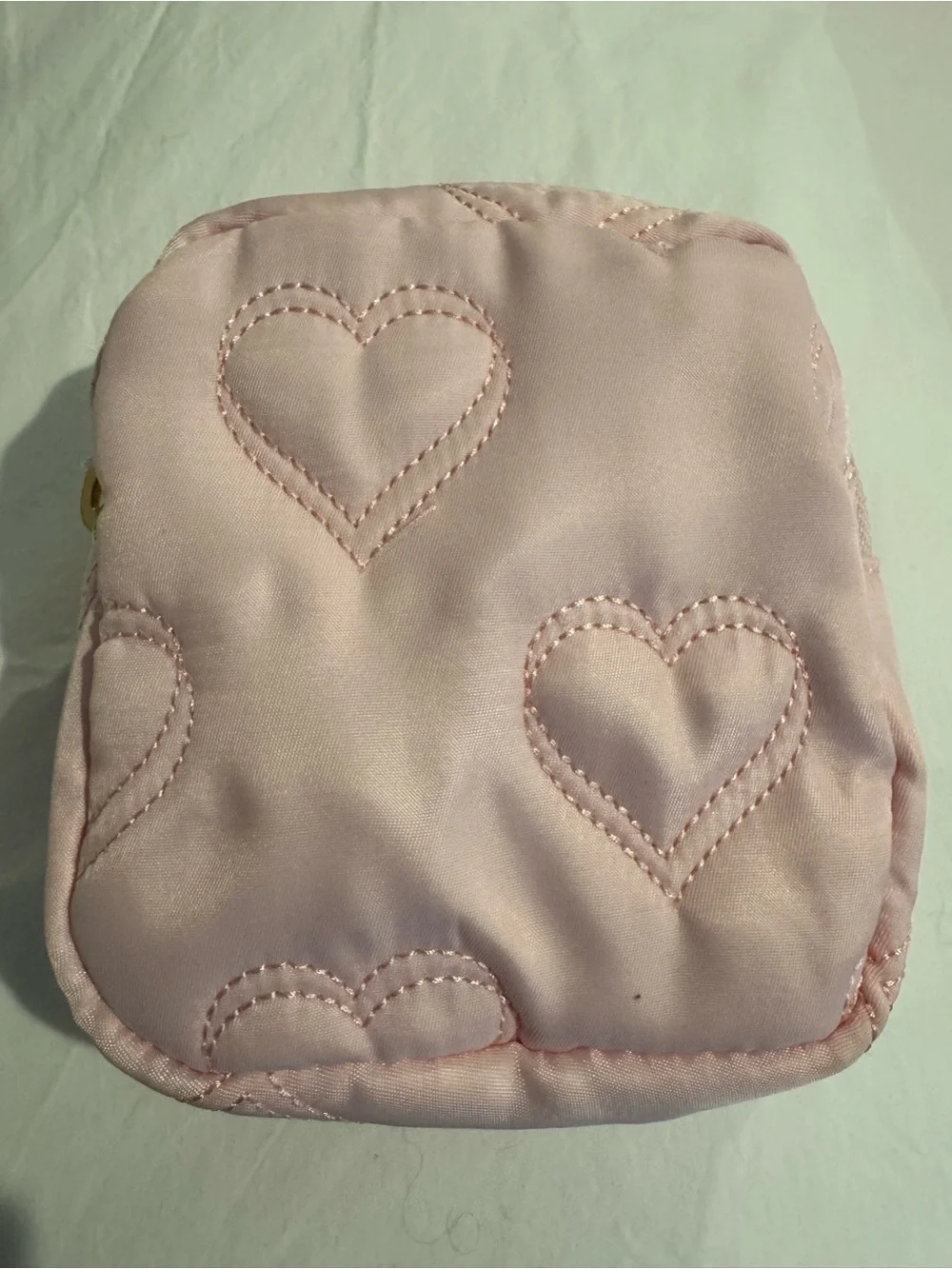 Stoney Clover Lane Pink Quilted Heart Mini Pouch