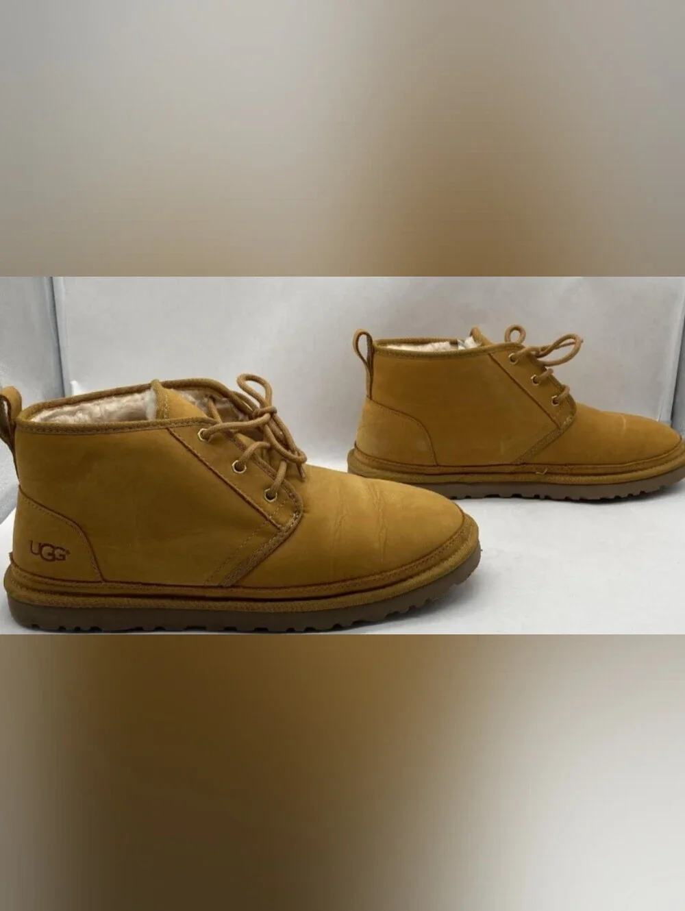 UGG MEN NEUMEL WHEAT WATERPROOF LEATHER SHOES SIZE 12 W/BOX