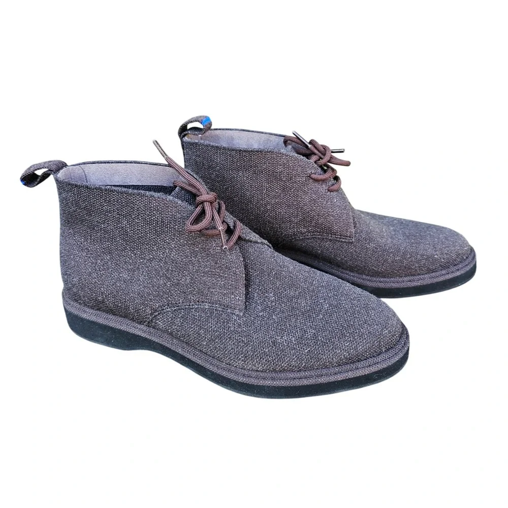 Rothy's Men's 7 Chukka Boots Merino‎ Wool Lace Up Dark Brown/Umber *No Inserts*