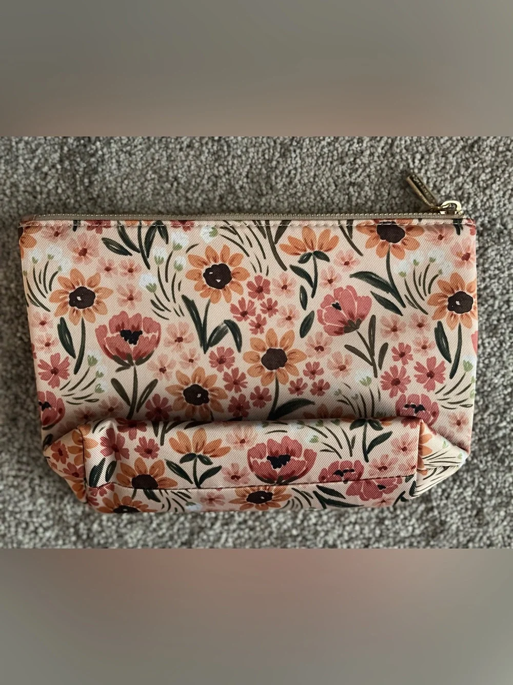 NWOT Floral Cosmetic Pouch in Sunny Poppies Design