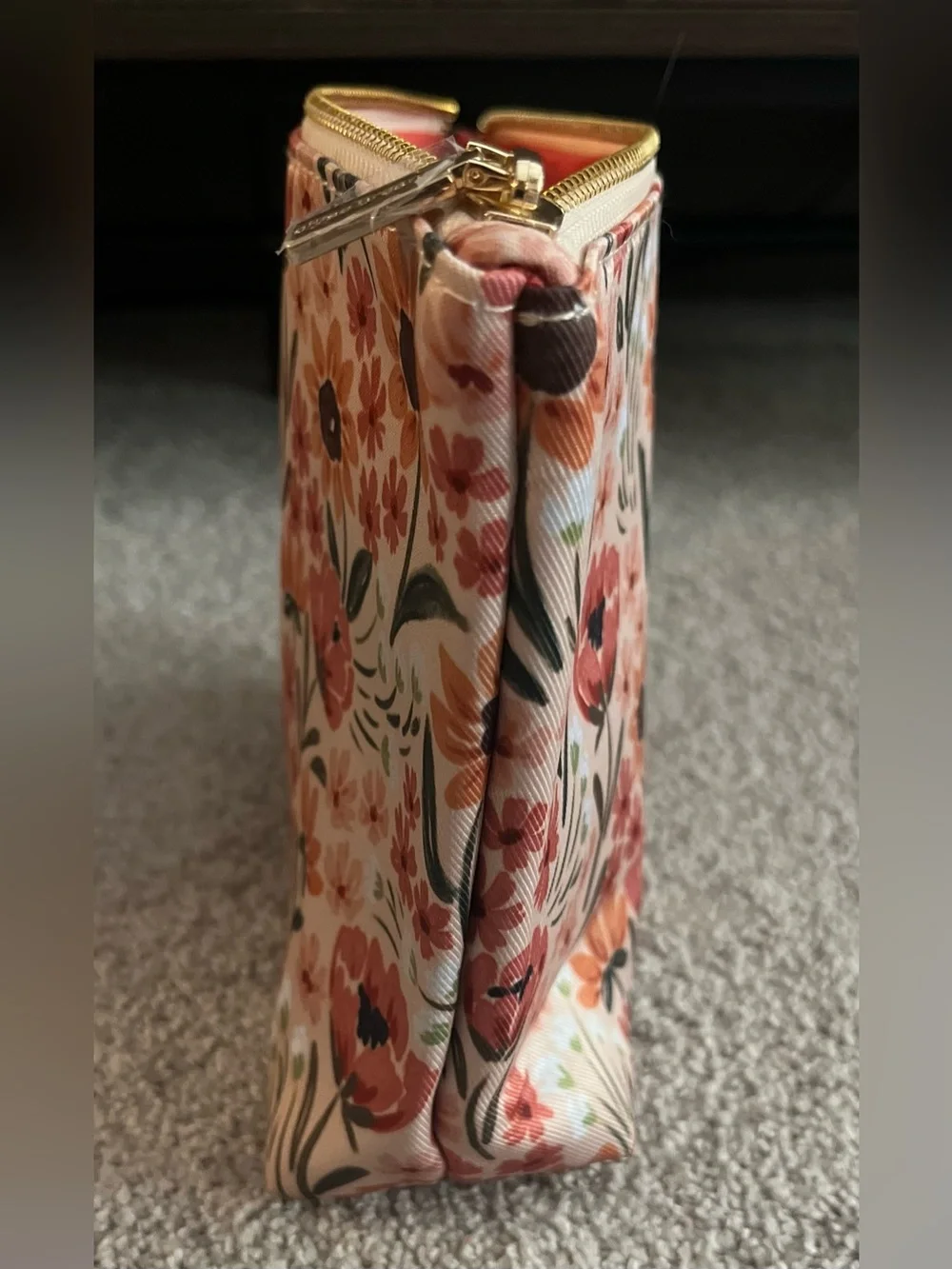 NWOT Floral Cosmetic Pouch in Sunny Poppies Design