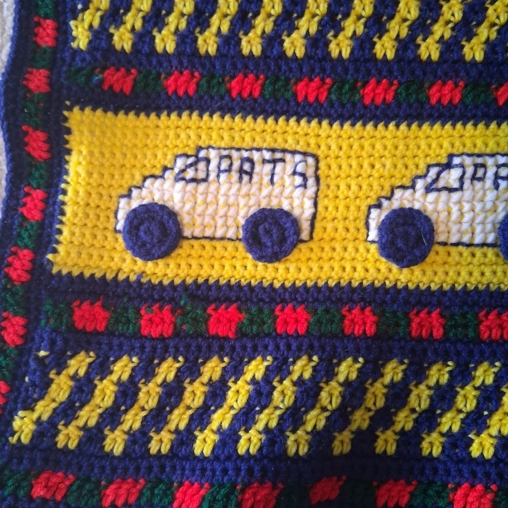 Handmade Colorful Checkered Car Pattern Blanket Throw