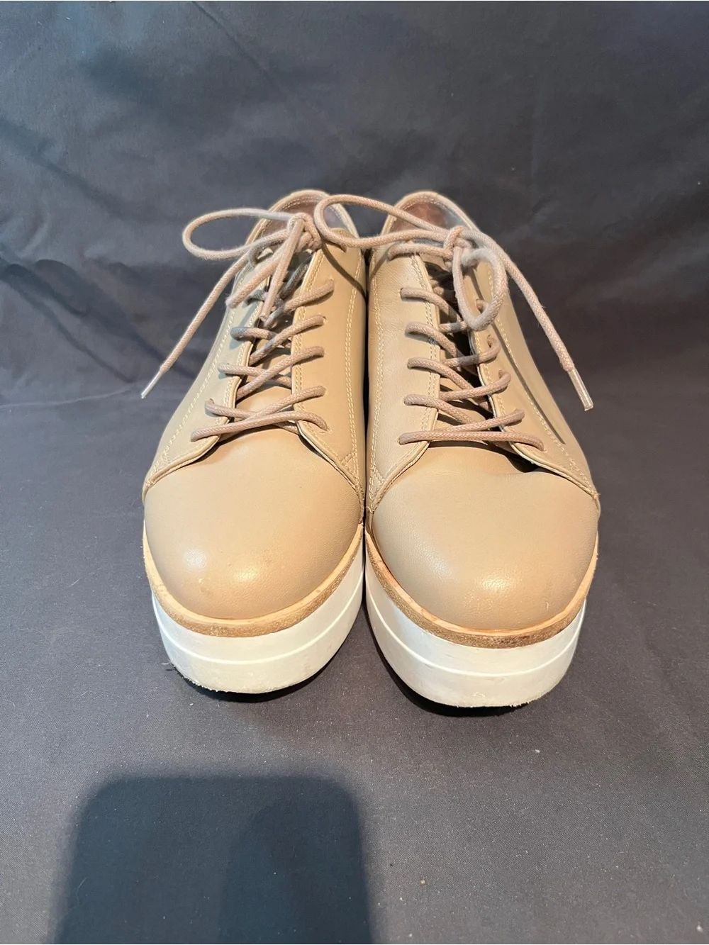 Steve Madden Kimber Natural Leather Platform Oxfords Size 9.5