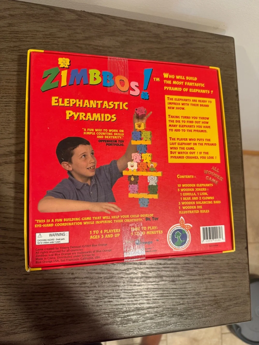 2004 ZIMBOS ! Elephantastic Pyramids Wooden Stacking Game