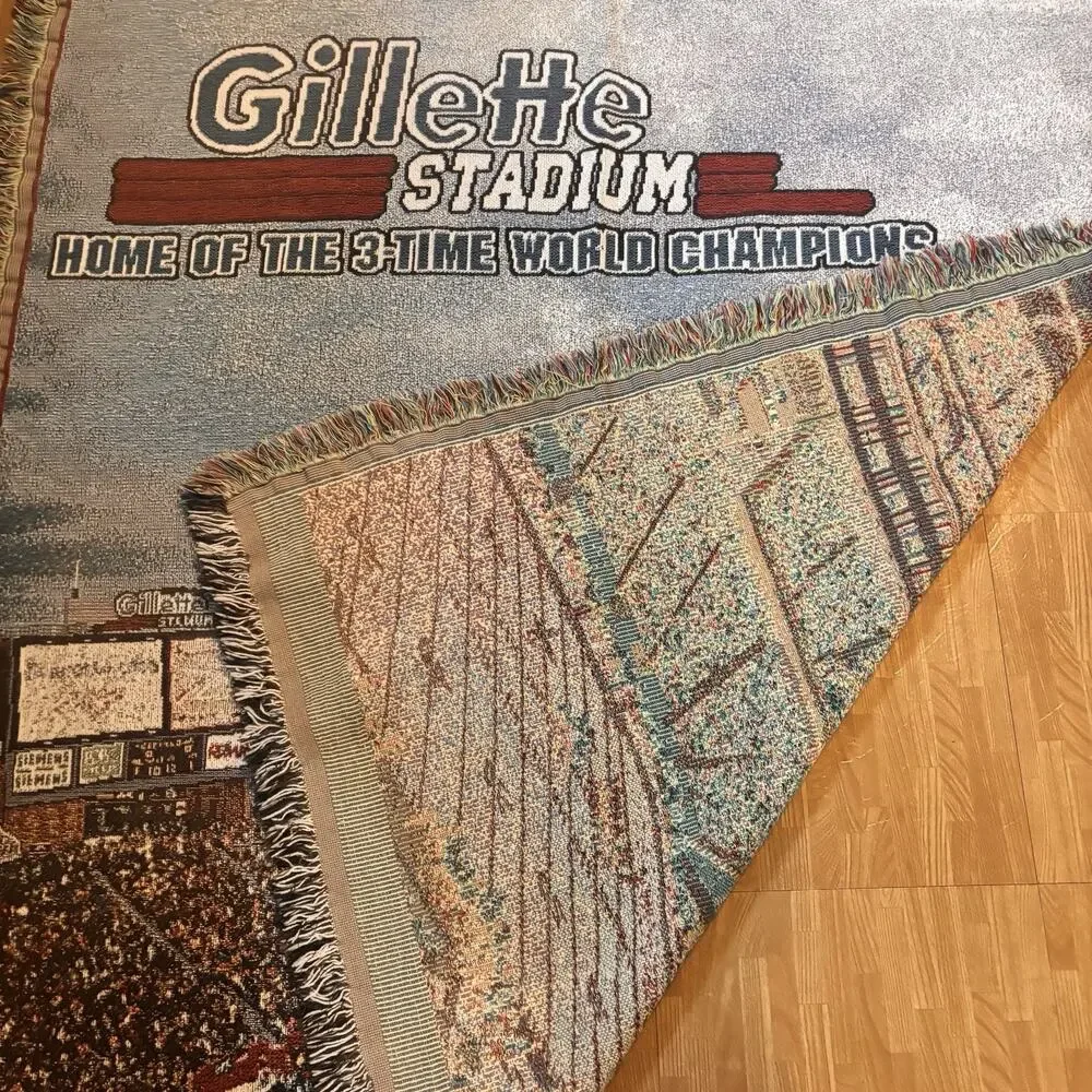 Gillette Stadium New England Patriots 3-Time World Champions Woven Throw Blanket