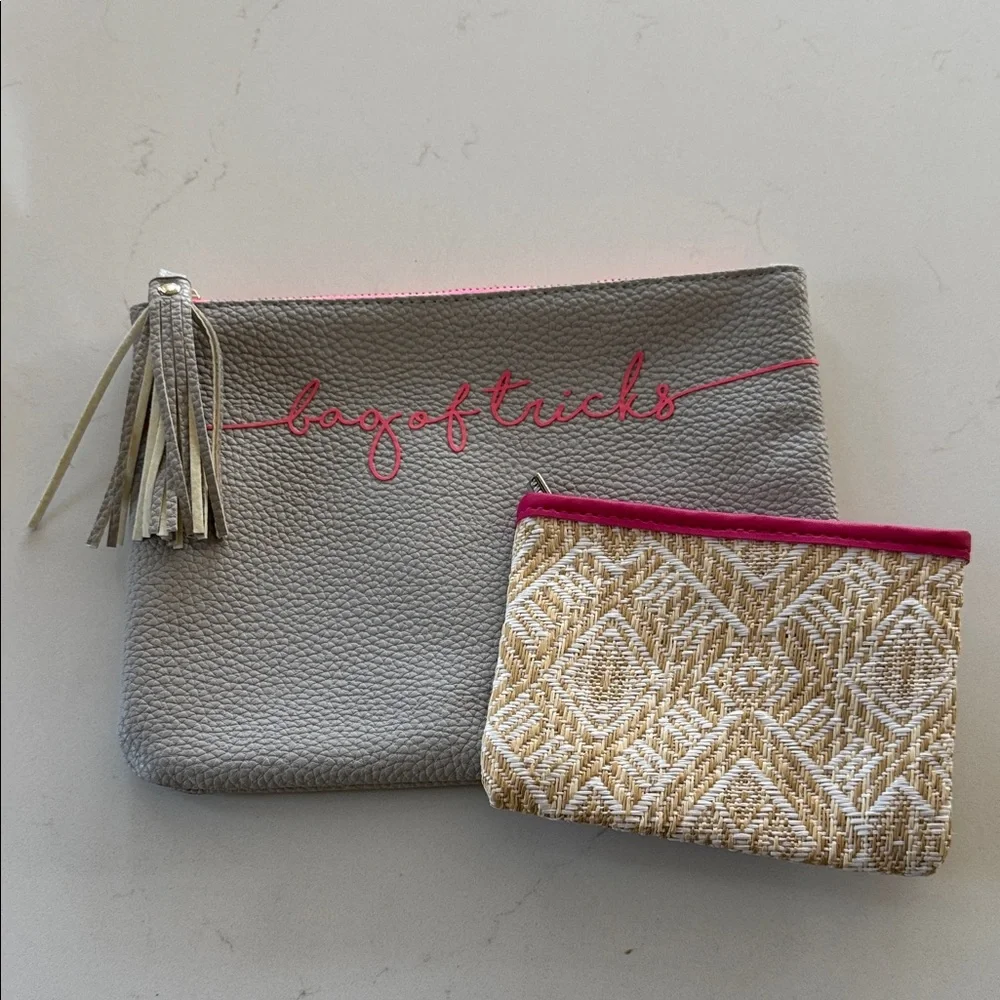 Gray and Beige Clutch Set with Tassel NWOT ✨