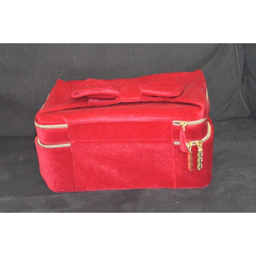 Estee Lauder Makeup Cosmetic Bag TRAIN CASE RED Velvet 2024