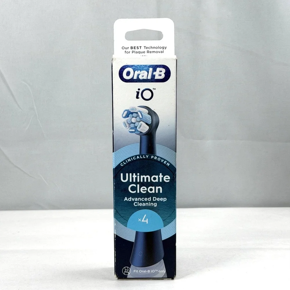 4 Pack ORAL-B iO Ultimate Clean Replacement Brush Heads Black Genuine / Sealed