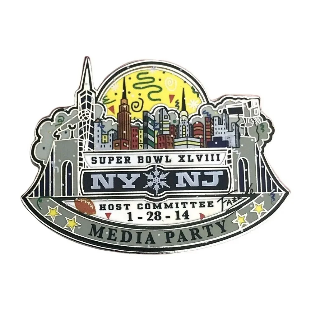 Super Bowl XLVIII Media Party Pin NY NJ 2014 Host Committee Fazzino NFL