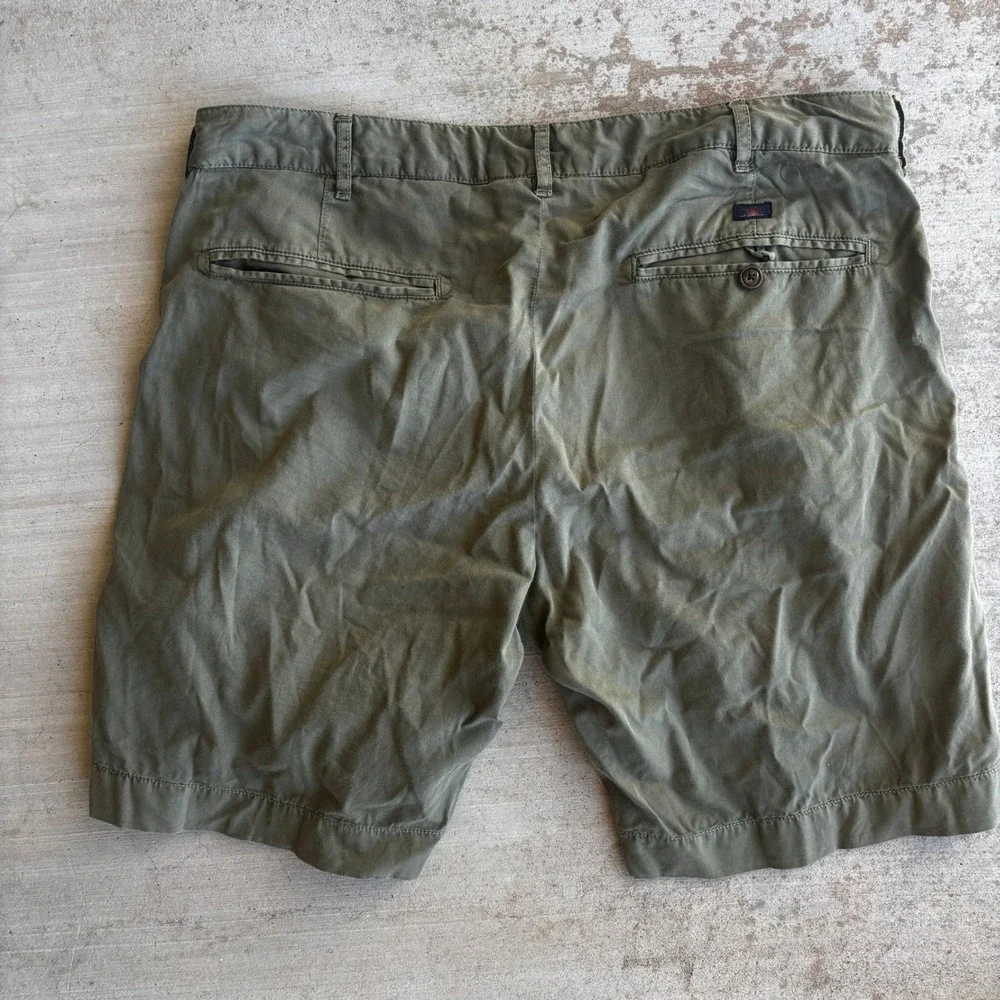 Faherty Shorts Mens 36 Green Stretch Chino Casual Summer Flat Front 9 inch