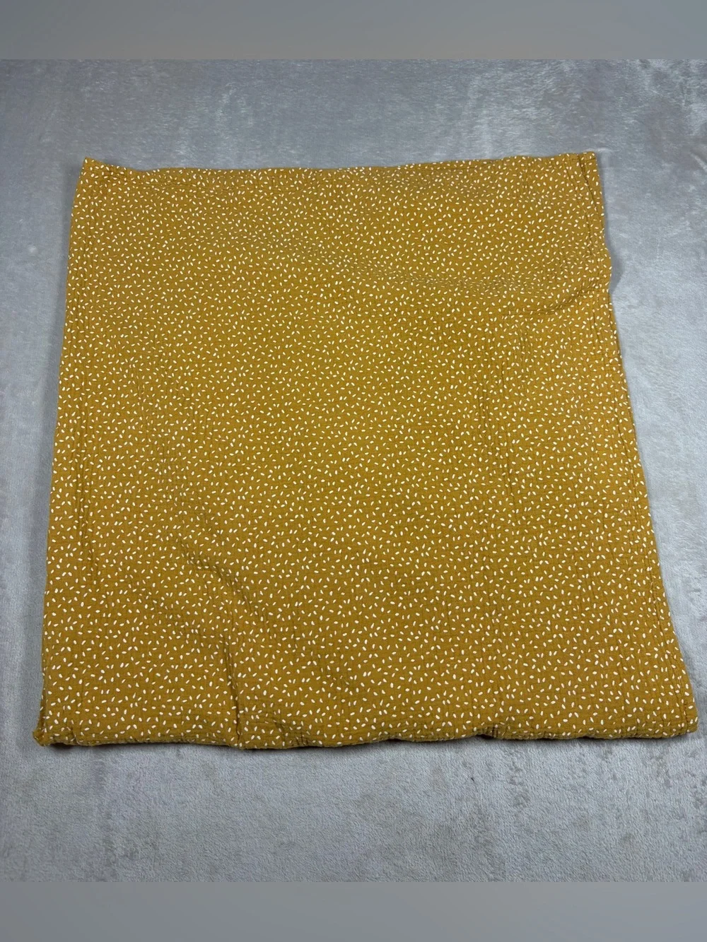 Rylee + Cru Mustard Yellow White Abstract Dot Gauzy 100% Cotton Blanket