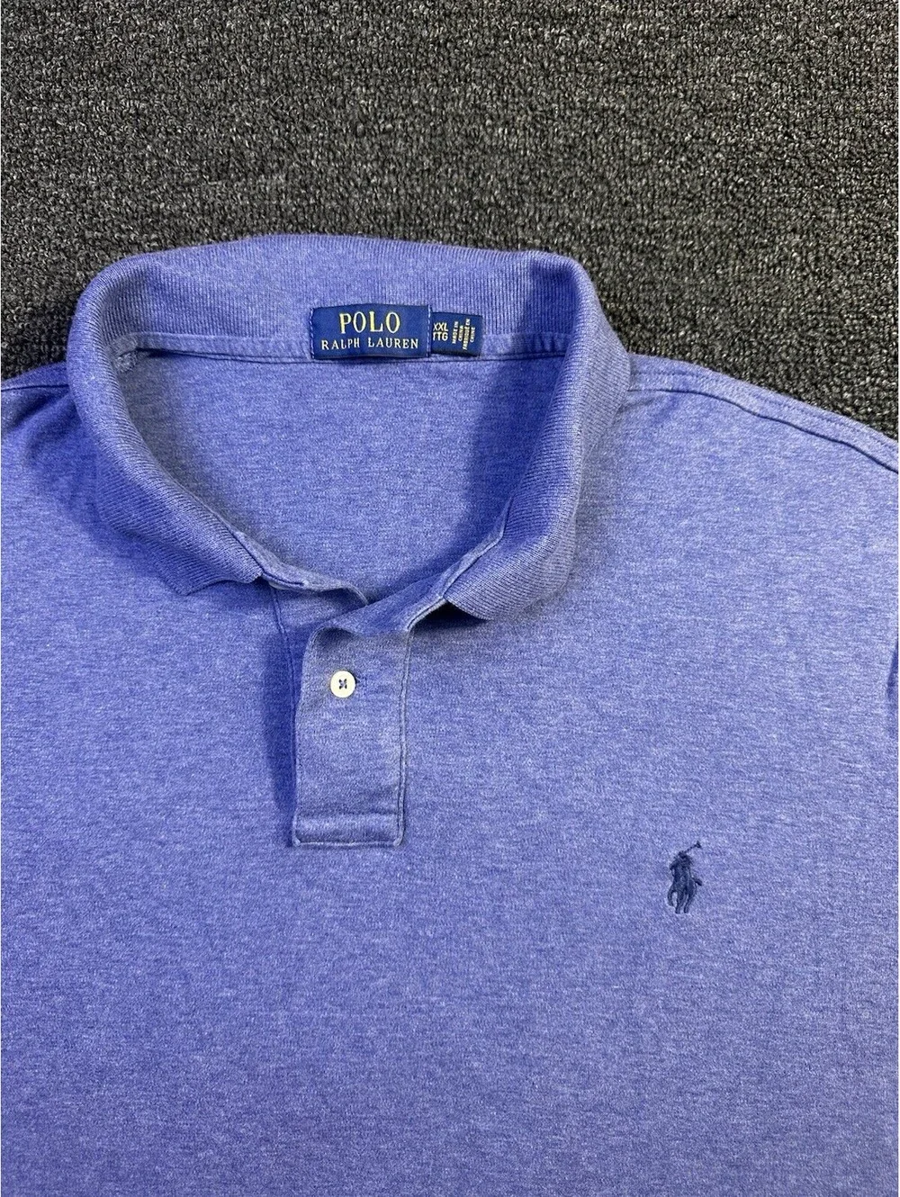 Polo Ralph Lauren Polo Shirt Mens XXL Blue Pima Blue Pony
