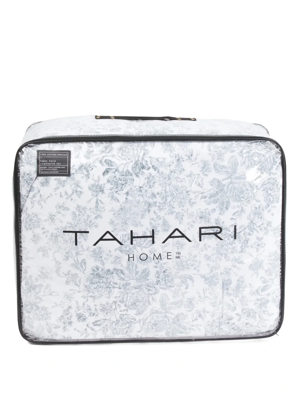 Tahari‎ Home Floral Comforter Set - White & Light Gray