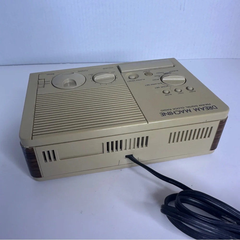 Sony Dream Machine Clock Radio Digital Beige AM/FM Tested Works Wood Grain Vtg‎