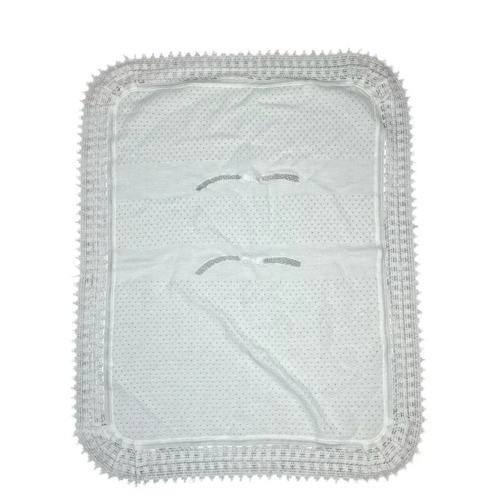 Vintage Renzo Baby Blanket‎ Lace Edged Bows Ivory Italy