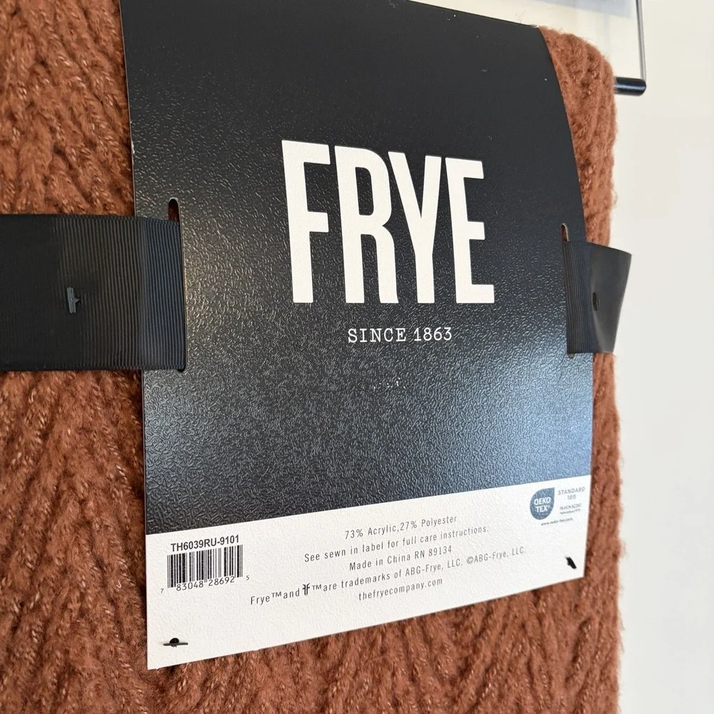 NWT FRYE Faux Mohair Oversized Throw Blanket 50