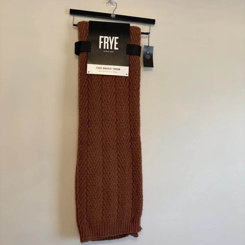 NWT FRYE Faux Mohair Oversized Throw Blanket 50