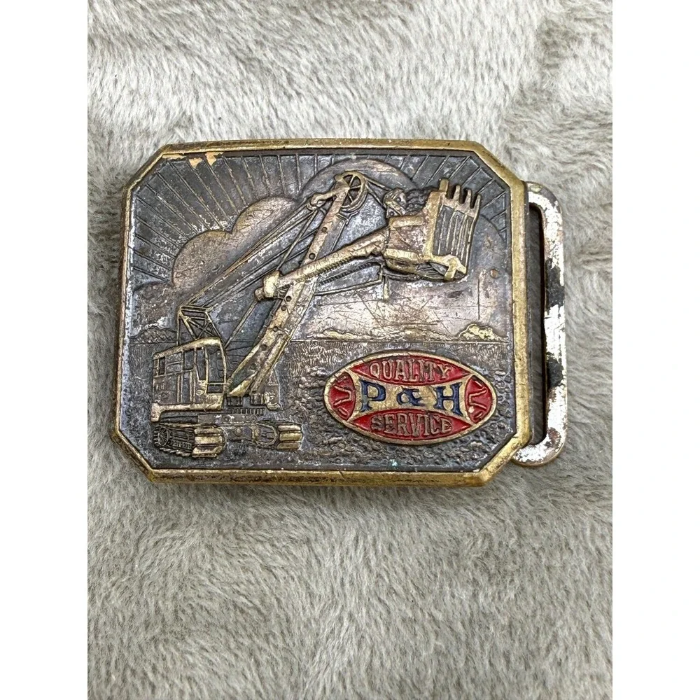 Vintage Construction Belt Buckle P&H Pawling Harnischfeger 
