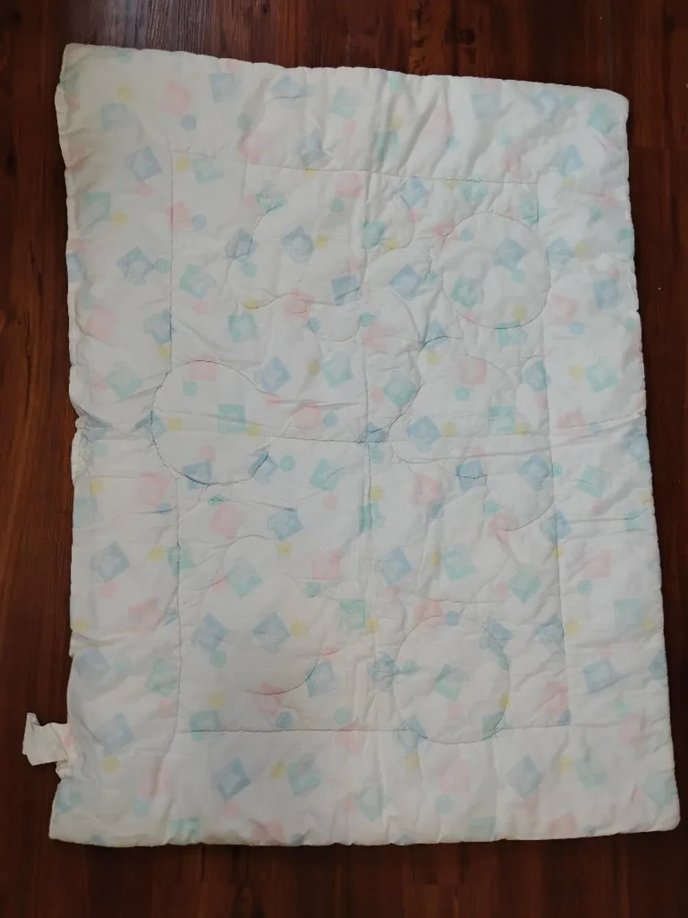 Vintage Cuddle Time Pastel Bears Balloons Baby Blanket