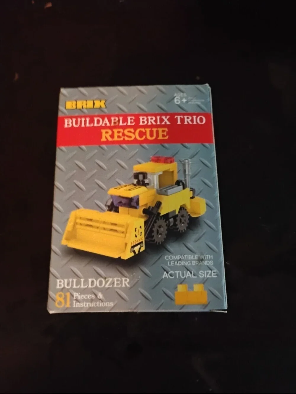 BRIX Buildable Brix Trio Rescue Bulldozer Building Block Set 81 Pieces