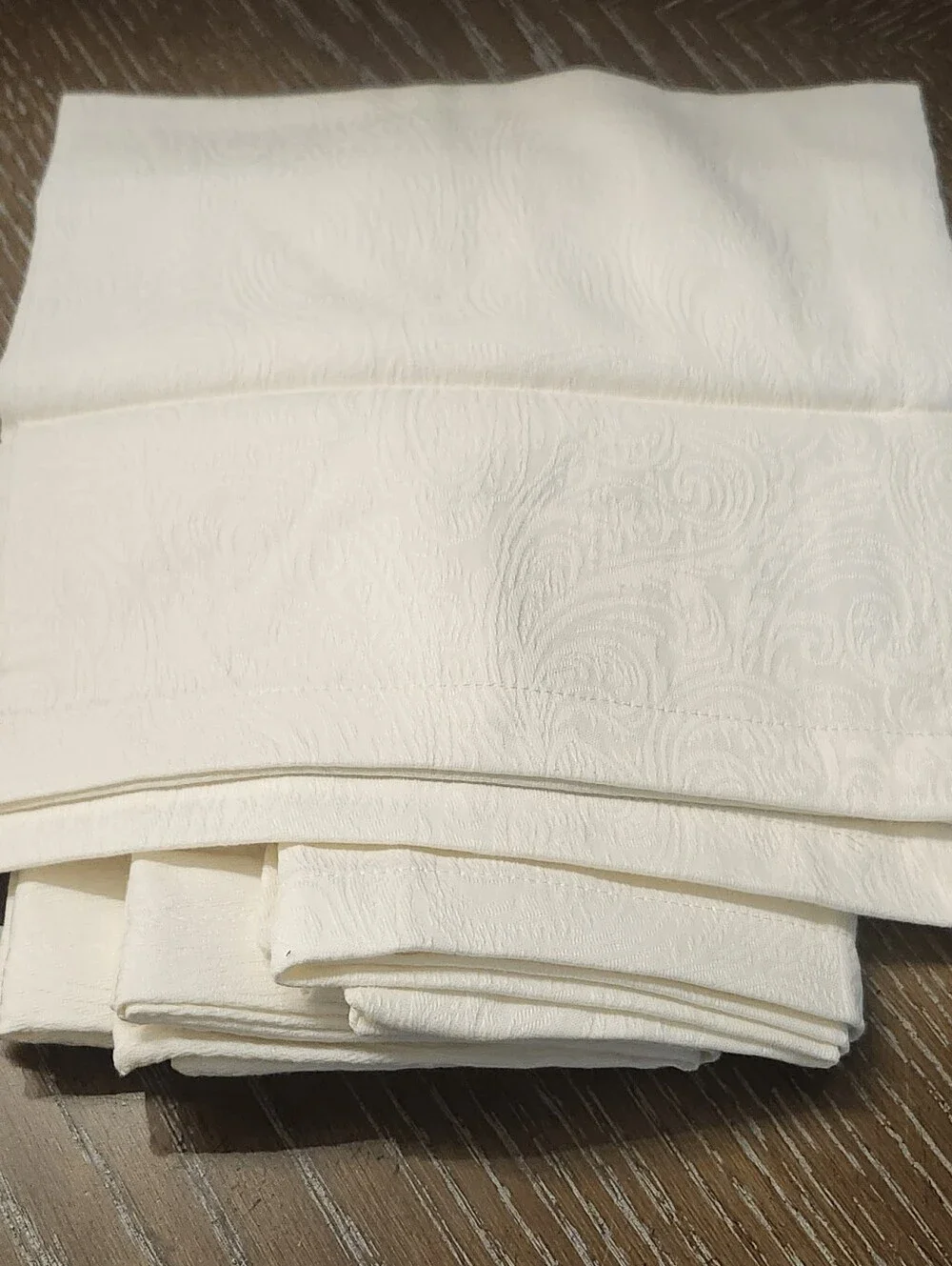 WATERFORD Fine Linens Ivory Woven Jacquard Napkin Set of 4 Formal Fall Unused