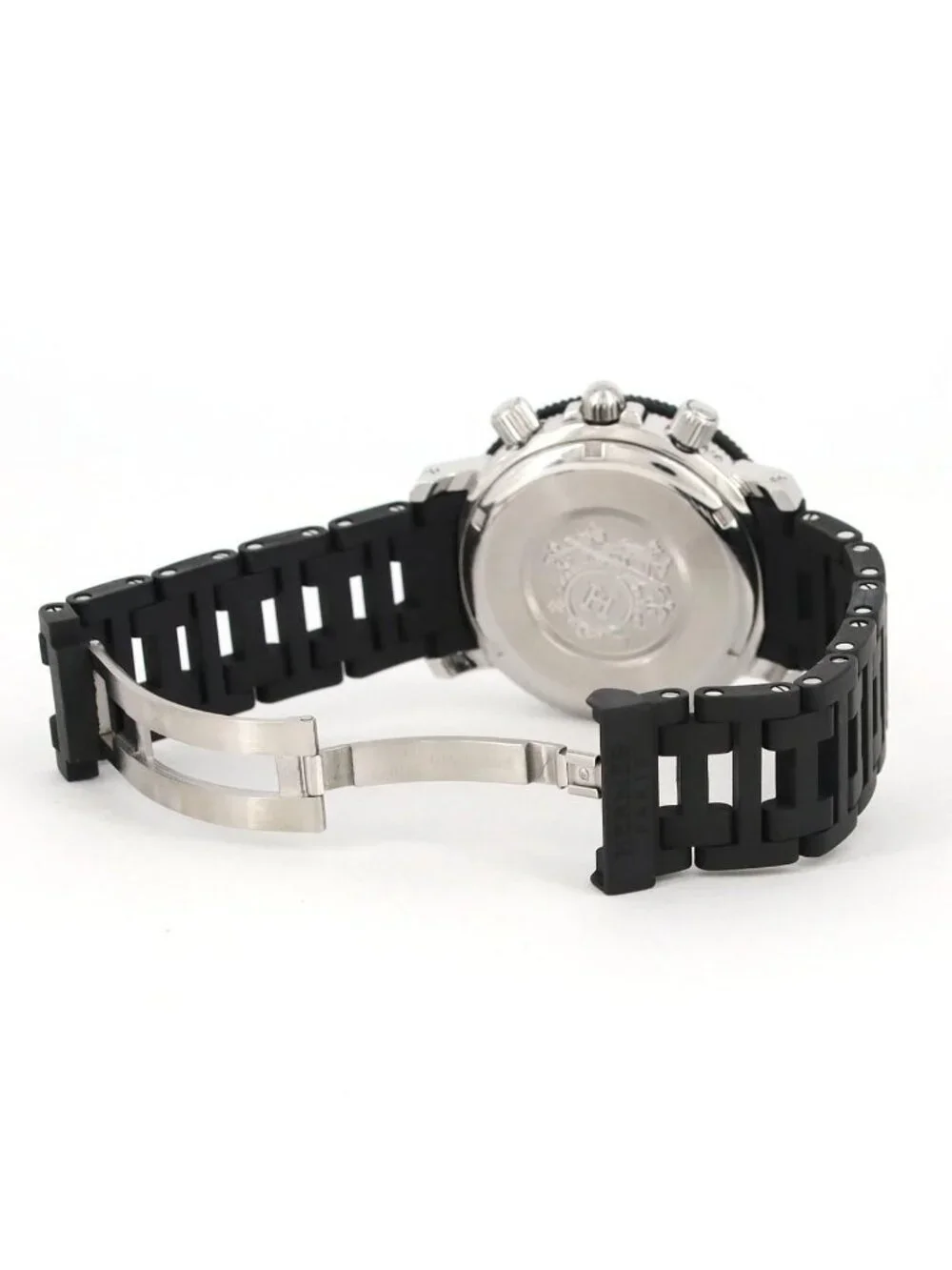 Hermes Clipper Diver Chronograph CL 2.915 Stainless Steel Rubber Quartz Watch