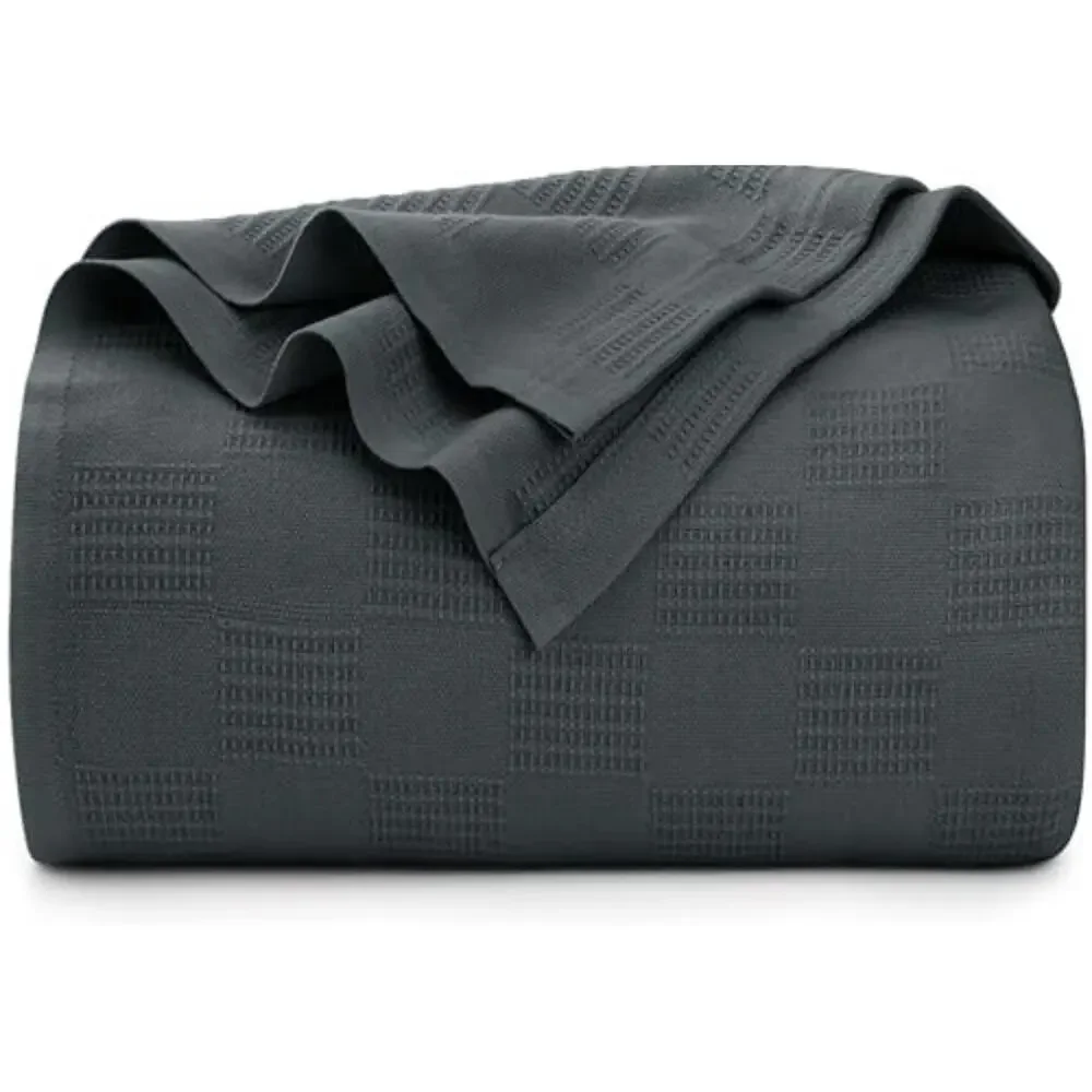 Utopia Bedding 100% Cotton Thermal Blanket Full Size Smoke Gray‎ 90x84