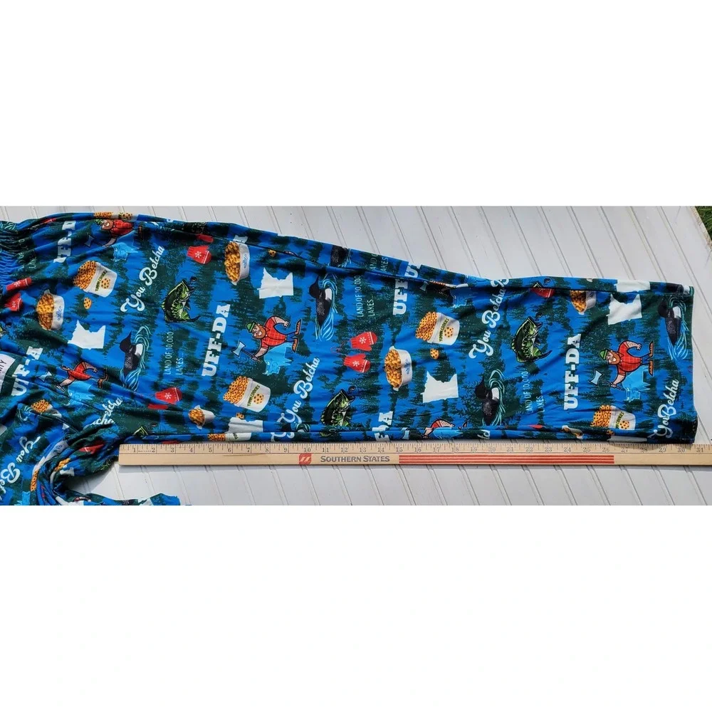 Brief Insanity Minnesota Uff-Da Pajama Pants Mens XL Blue Paul Bunyan‎ Lounge XL