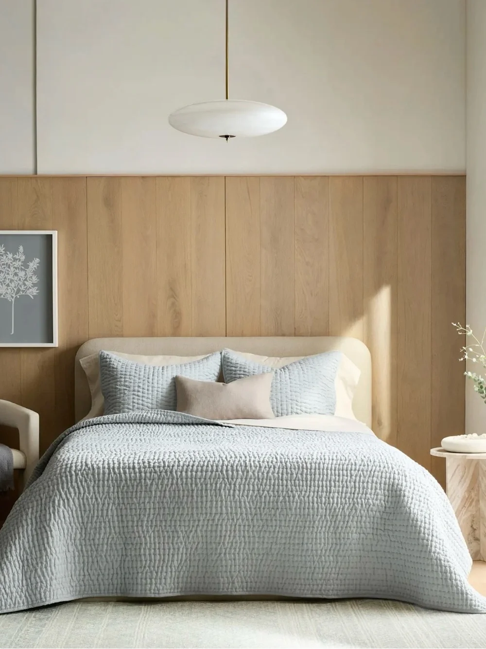 NWOT King/Cal King Linen and Organic Cotton Quilt (ONLY) in Mist - Retail $170
