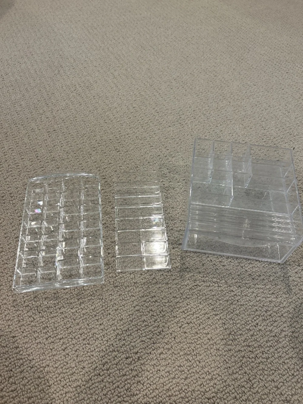 3 piece makeup organizer set
