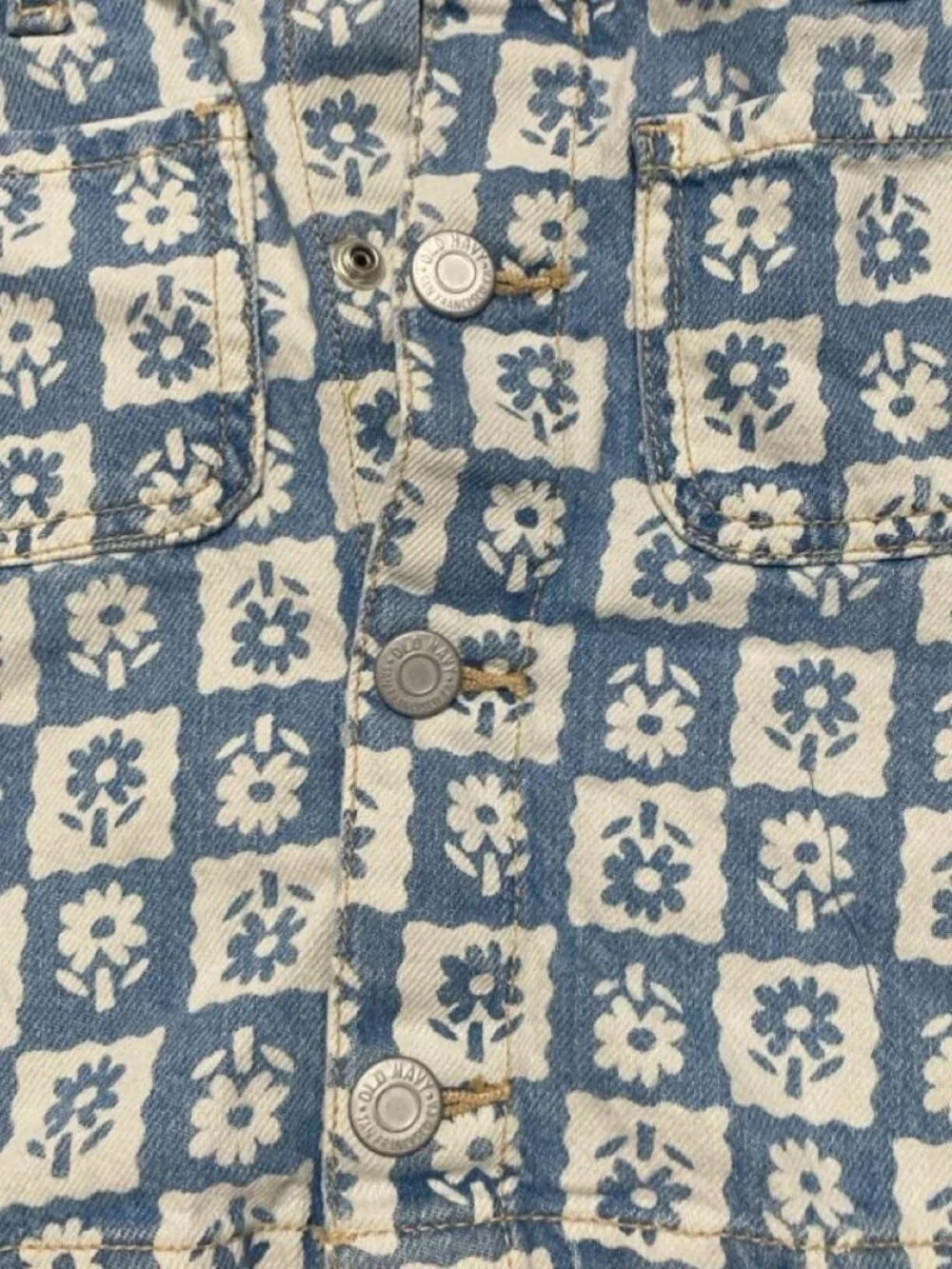 Old Navy blue and white floral skirt pick on front and back , 5T