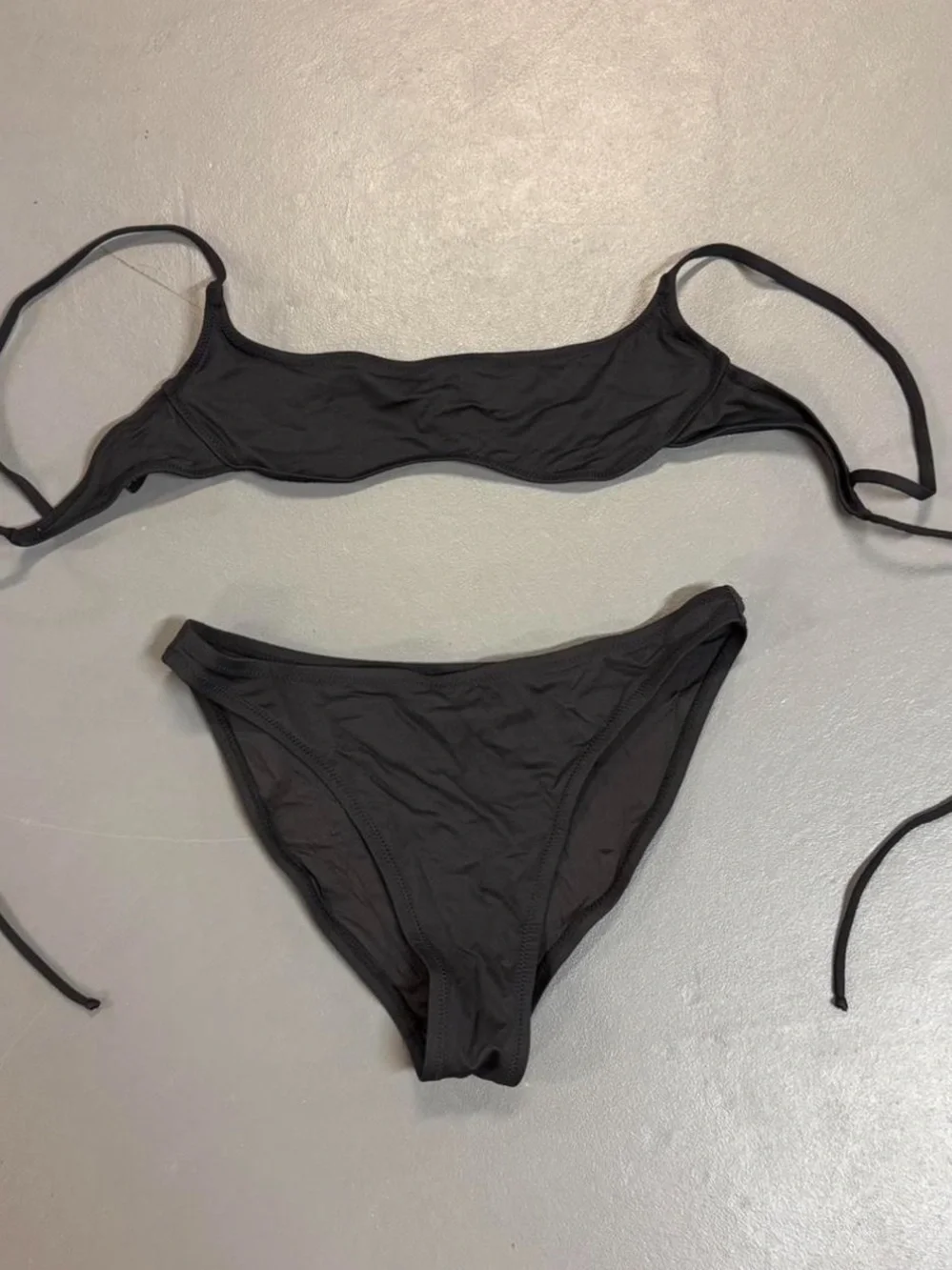 SKIMS Black Tie-Side Bikini Set