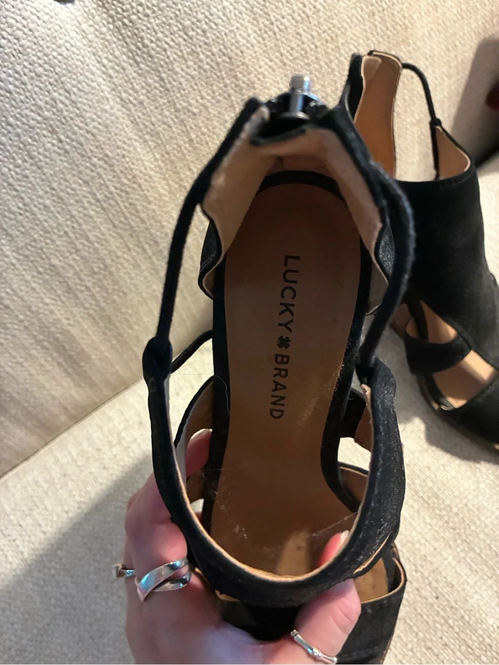 Lucky Brand black wedges