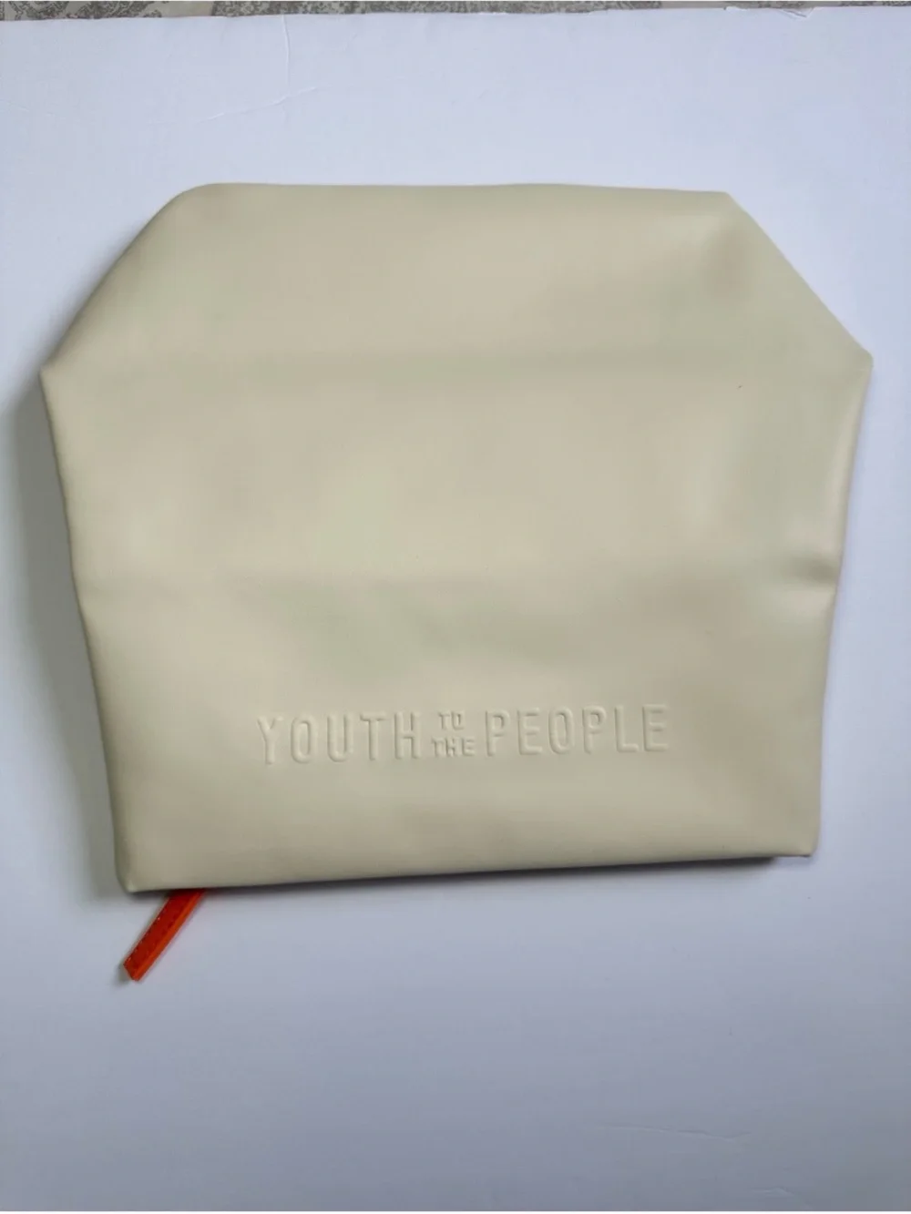 YOUTH TO THE PEOPLE Women’s Cream Faux Leather Roll Up Cosmetic Bag- One Size