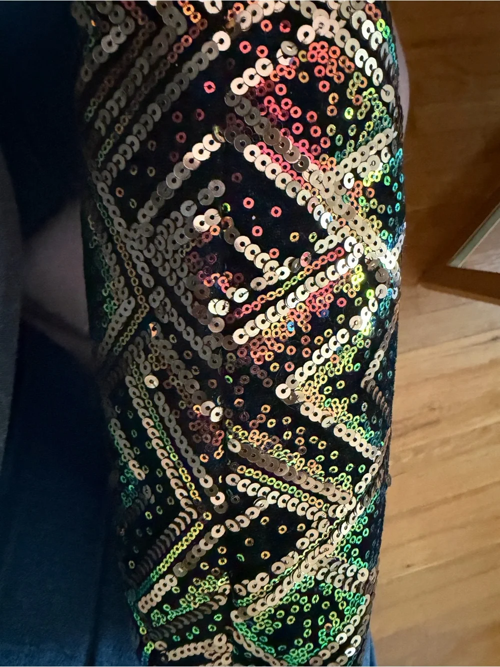 Vince Camuto Black Multicolor Sequin Cosmetic Pouch
