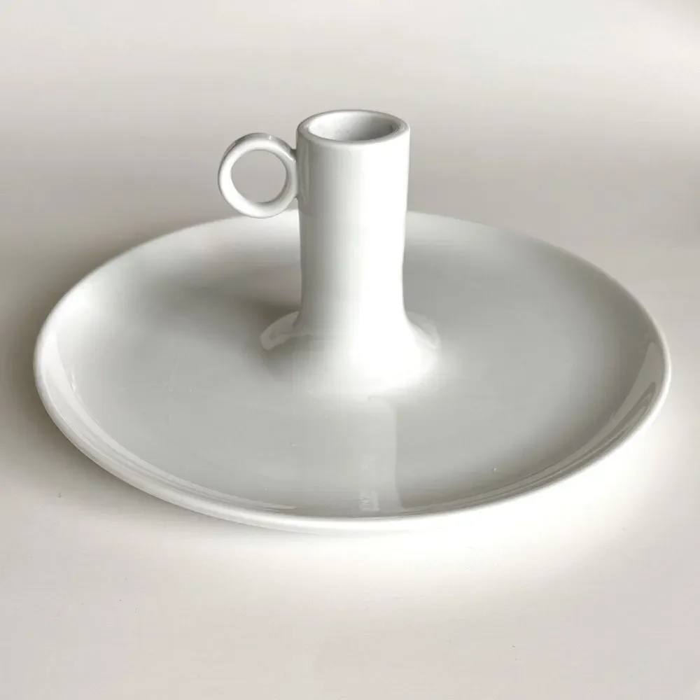 IKEA White Ceramic Taper Candleholder