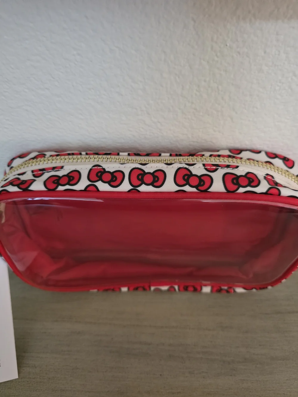 Stoney Clover Lane Red Hello Kitty Clear Cosmetic Pouch
